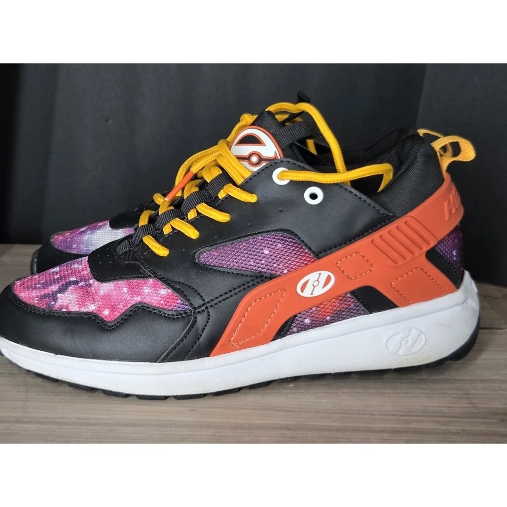 HEELYS Force Galaxy Roller Shoes Sneakers Orange Black Youth Sz 6
